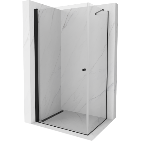 Mexen Pretoria hinged shower cubicle 100 x 80 cm, transparent, Black - 852-100-080-70-00