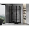 Mexen Mist Duo 90 x 85 cm Hinged Shower Cabin, Black Grid, Black - 8A4-090L-085P-70-77