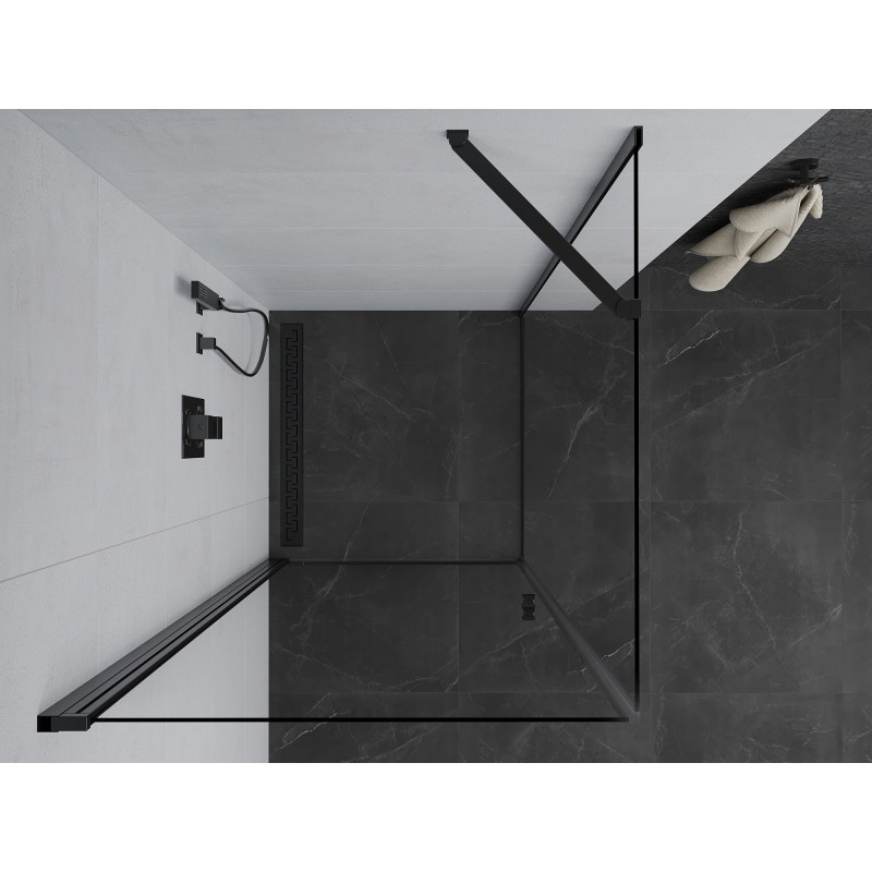 Mexen Pretoria pivot shower enclosure 100 x 100 cm, transparent, black - 852-100-100-70-00