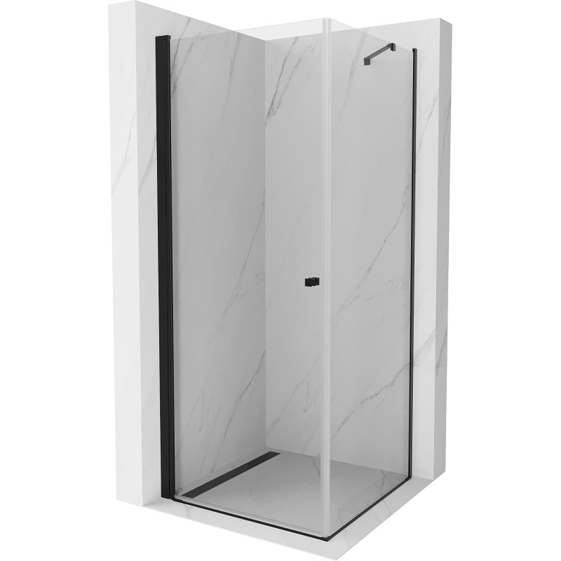Mexen Pretoria pivot shower enclosure 100 x 100 cm, transparent, black - 852-100-100-70-00