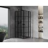 Mexen Mist Duo hinged shower cabin 105 x 105 cm, black grid, black - 8A4-105L-105P-70-77
