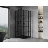 Mexen Mist Duo hinged shower cabin 105 x 105 cm, black grid, black - 8A4-105L-105P-70-77