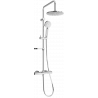 Mexen KX40 exposed shower set with rain showerhead and thermostatic faucet, chrome - 771504091-00