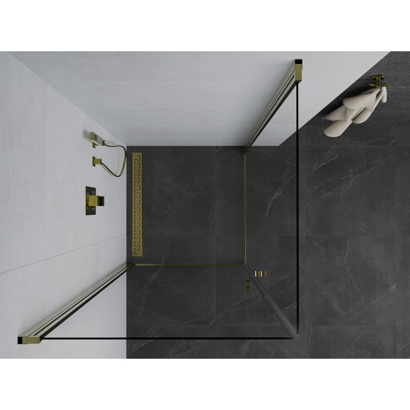 Mexen Pretoria Duo 100 x 100 cm Hinged Shower Enclosure, Transparent, Gold - 852-100-100-50-00-02