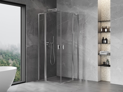 Mexen Mist L Duo Hinged Shower Cabin 105 x 105 cm, Transparent, Chrome - 8A4L-105-105-01-00