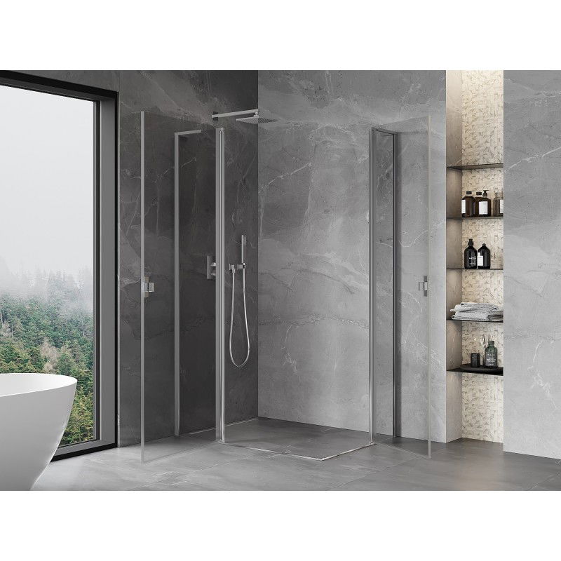 Mexen Mist L Duo hinged shower enclosure 120 x 115 cm, transparent, chrome - 8A4L-120-115-01-00