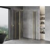 Mexen Mist L Duo shower enclosure with hinged door 115 x 110 cm, transparent, gold - 8A4L-115-110-50-00