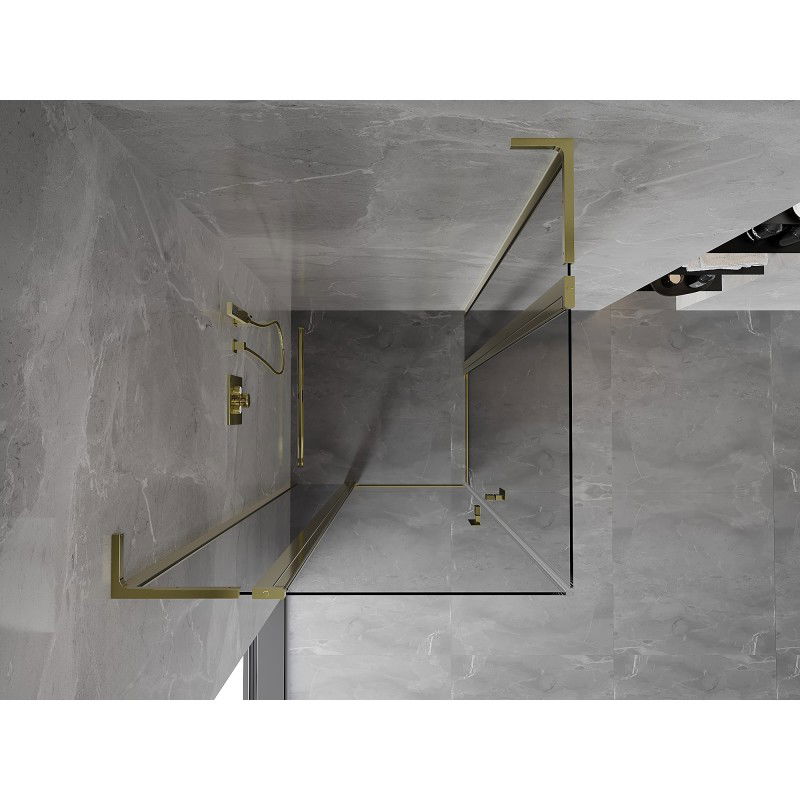 Mexen Mist L Duo Pivot Shower Enclosure 115 x 115 cm, Transparent, Gold - 8A4L-115-115-50-00