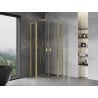 Mexen Mist L Duo 95 x 95 cm Hinged Shower Enclosure, Transparent, Brushed Gold - 8A4L-095-095-55-00