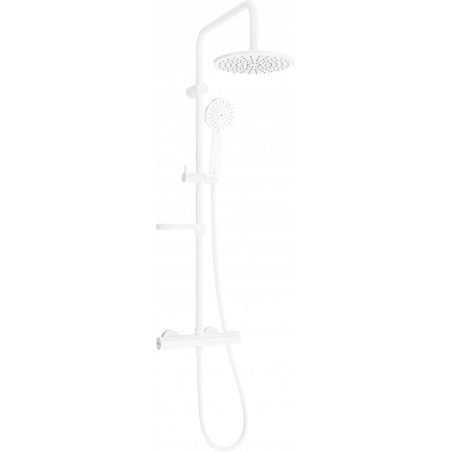 Mexen KX40 exposed shower set with rain showerhead and thermostatic faucet, white - 771504091-20