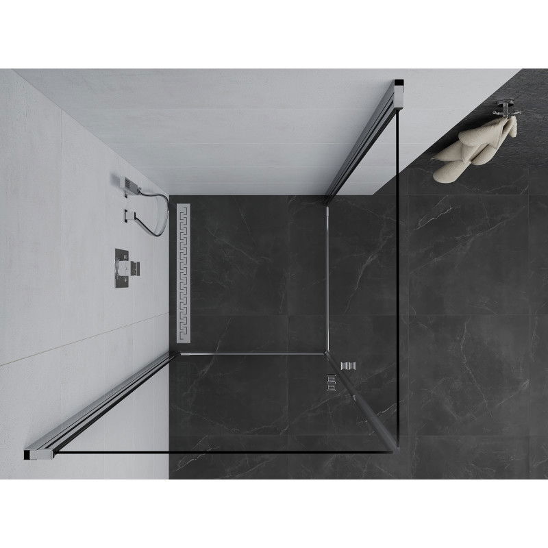 Mexen Pretoria Duo Pivot Shower Enclosure 100 x 100 cm, Transparent, Chrome - 852-100-100-02-00