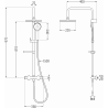 Mexen KX40 surface-mounted shower set with a rainmaker and thermostatic mixer tap, Gold - 771504091-50