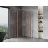 Mexen Mist L Duo Shower Enclosure Hinged 105 x 105 cm, Transparent, Brushed Copper - 8A4L-105-105-65-00