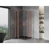 Mexen Mist L Duo Shower Enclosure Hinged 105 x 105 cm, Transparent, Brushed Copper - 8A4L-105-105-65-00