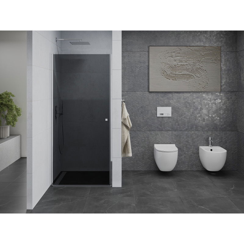 Mexen Pretoria 100 cm Pivot Shower Door, Graphite, Chrome - 852-100-000-01-40