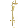 Mexen KX40 surface-mounted shower set with a rainmaker and thermostatic mixer tap, Gold - 771504091-50