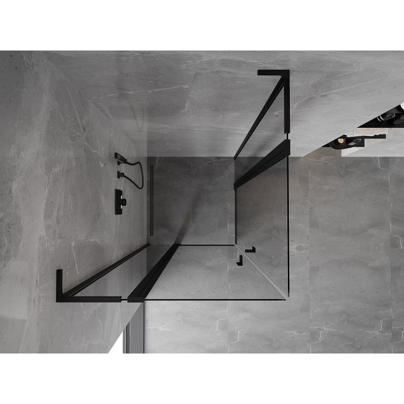 Mexen Mist L Duo Pivot Shower Enclosure 120 x 120 cm, Transparent, Black - 8A4L-120-120-70-00