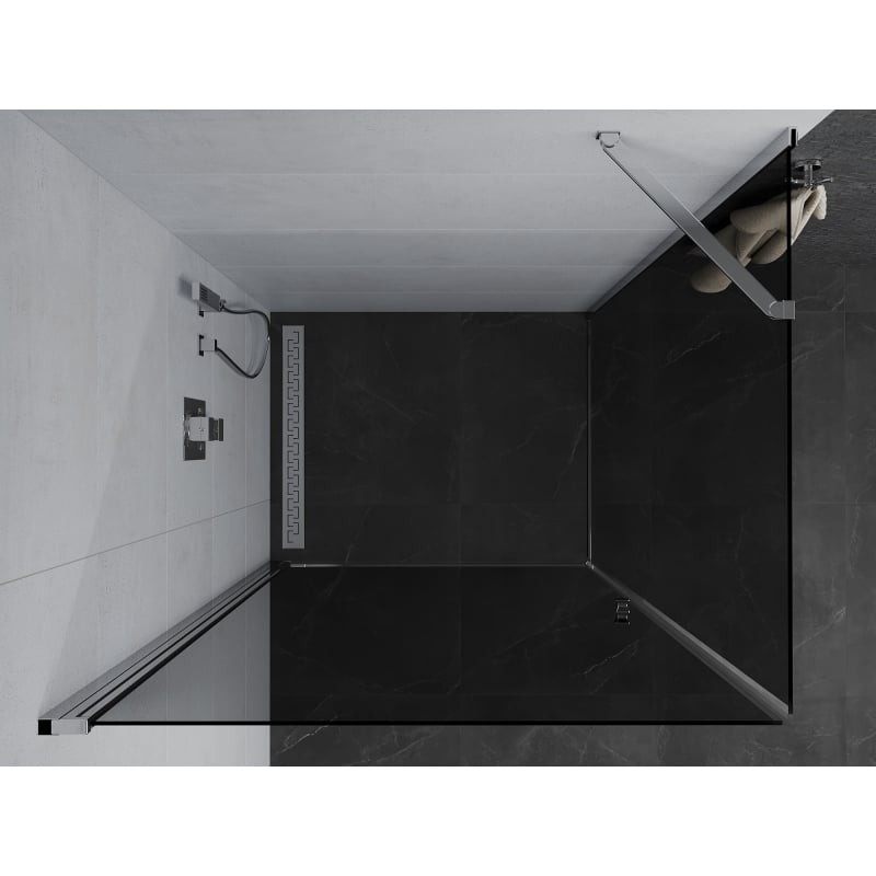 Mexen Pretoria pivot shower enclosure 100 x 70 cm, graphite, chrome - 852-100-070-01-40