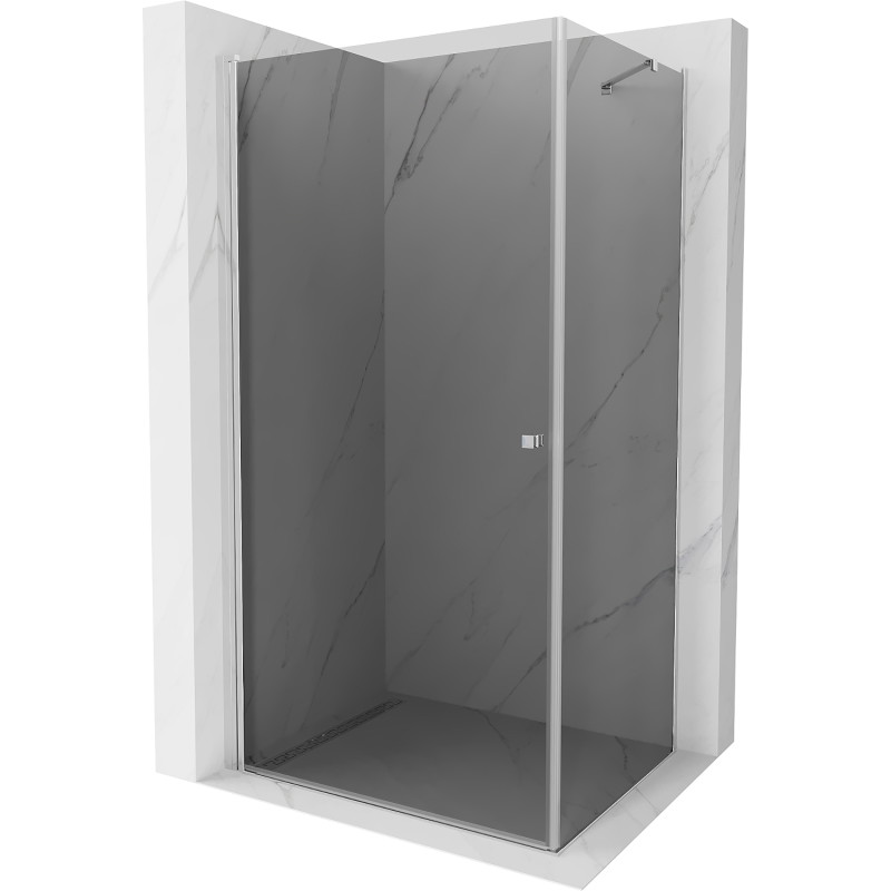 Mexen Pretoria hinged shower enclosure 100 x 80 cm, graphite, chrome - 852-100-080-01-40