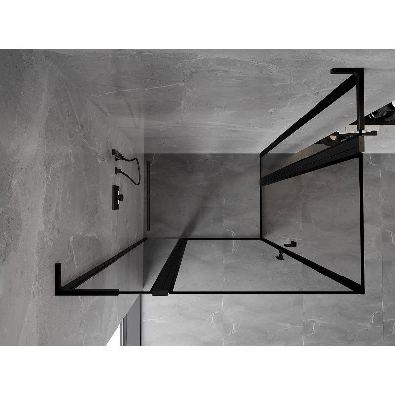 Mexen Mist L Duo shower enclosure hinged 120 x 110 cm, black frame, black - 8A4L-120L-110P-70-70