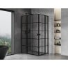 Mexen Mist L Duo swing shower enclosure 100 x 90 cm, black grid, black - 8A4L-100L-090P-70-77
