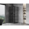 Mexen Mist L Duo shower enclosure swing 95 x 95 cm, black grid, black - 8A4L-095L-095P-70-77