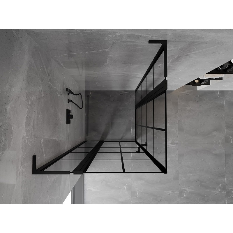 Mexen Mist L Duo shower enclosure swing 95 x 95 cm, black grid, black - 8A4L-095L-095P-70-77