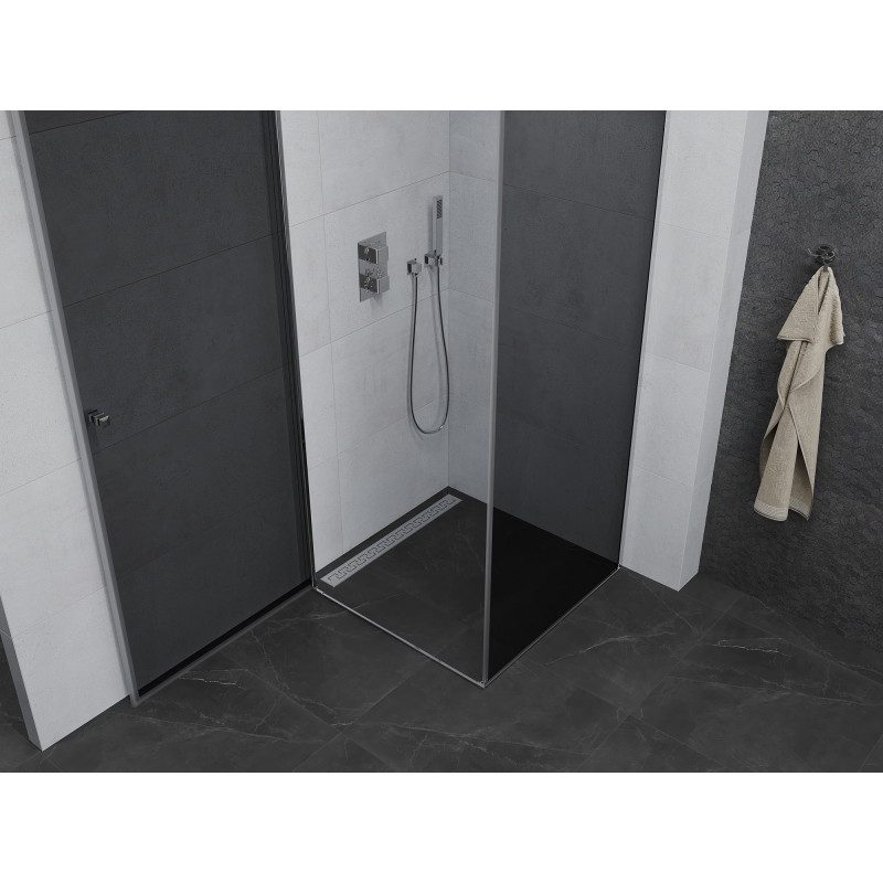 Mexen Pretoria hinged shower cabin 100 x 100 cm, graphite, chrome - 852-100-100-01-40