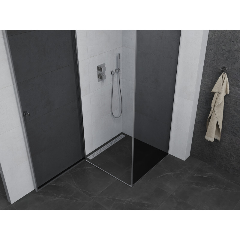 Mexen Pretoria tilting shower cabin 100 x 100 cm, graphite, chrome - 852-100-100-01-40
