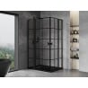 Mexen Mist L Duo Hinged Shower Enclosure 115 x 100 cm, Black Grid, Black - 8A4L-115L-100P-70-77