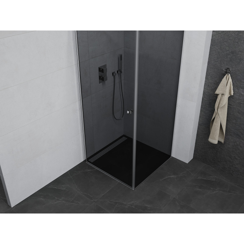 Mexen Pretoria tilting shower cabin 100 x 100 cm, graphite, chrome - 852-100-100-01-40