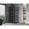 Mexen Mist L Duo hinged shower enclosure 110 x 110 cm, black grid, black - 8A4L-110L-110P-70-77