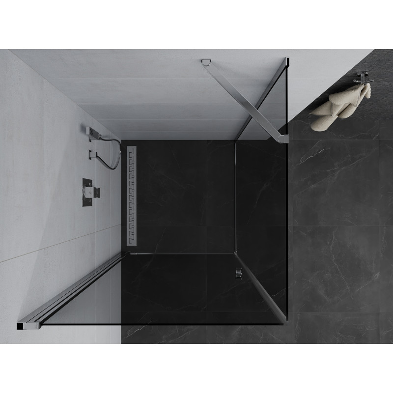Mexen Pretoria tilting shower cabin 100 x 100 cm, graphite, chrome - 852-100-100-01-40