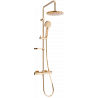 Mexen KX40 surface-mounted shower set with a rainmaker and thermostatic mixer tap, Rose gold - 771504091-60
