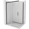 Mexen Omega extendable shower cubicle 120 x 100 cm, Transparent, Black - 825-120-100-70-00
