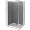 Mexen Pretoria hinged shower enclosure 100 x 70 cm, graphite, chrome + Flat tray - 852-100-070-01-40-4010