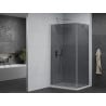 Mexen Pretoria hinged shower enclosure 100 x 70 cm, graphite, chrome + Flat tray - 852-100-070-01-40-4010