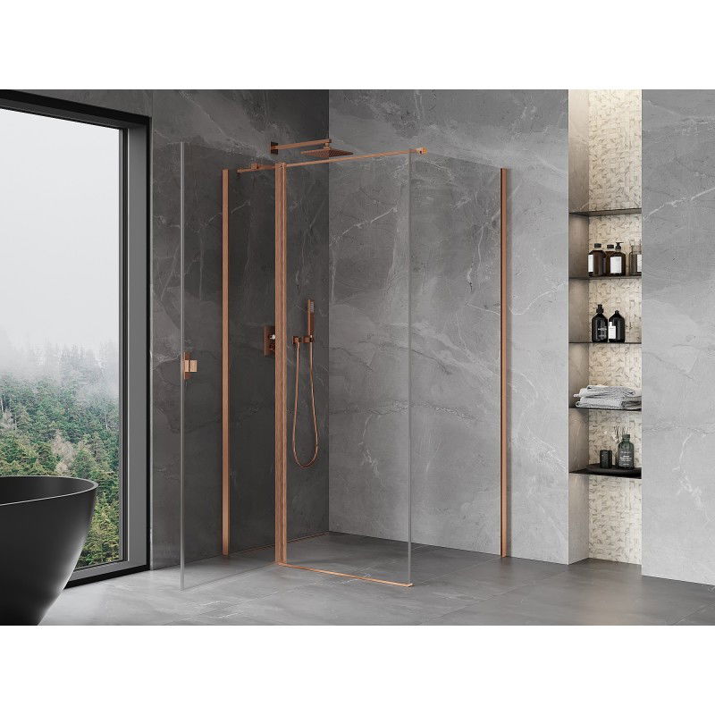 Mexen Mist T shower enclosure 95 x 120 cm, transparent, brushed copper - 8A4T-095-120-65-00
