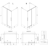 Mexen Rox-3S L 3-wall sliding shower cabin 95 x 70 cm, transparent, chrome - 8C2L-095-070-01-00-3S