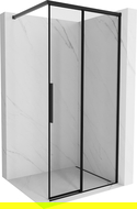 Mexen Rox Walk-in Shower Wall Right 95 x 200 cm, Black Frame 8 mm, Black - 8C2-095-003-70-70-P