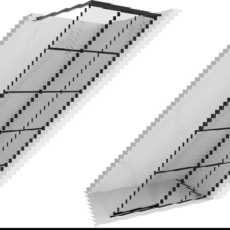 Mexen Rox Walk-in Shower Wall Right 70 x 200 cm, Black Grid 8 mm, Black - 8C2-070-003-70-77-P