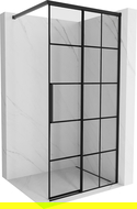 Mexen Rox Walk-in Shower Wall Right 80 x 200 cm, Black Grid 8 mm, Black - 8C2-080-003-70-77-P