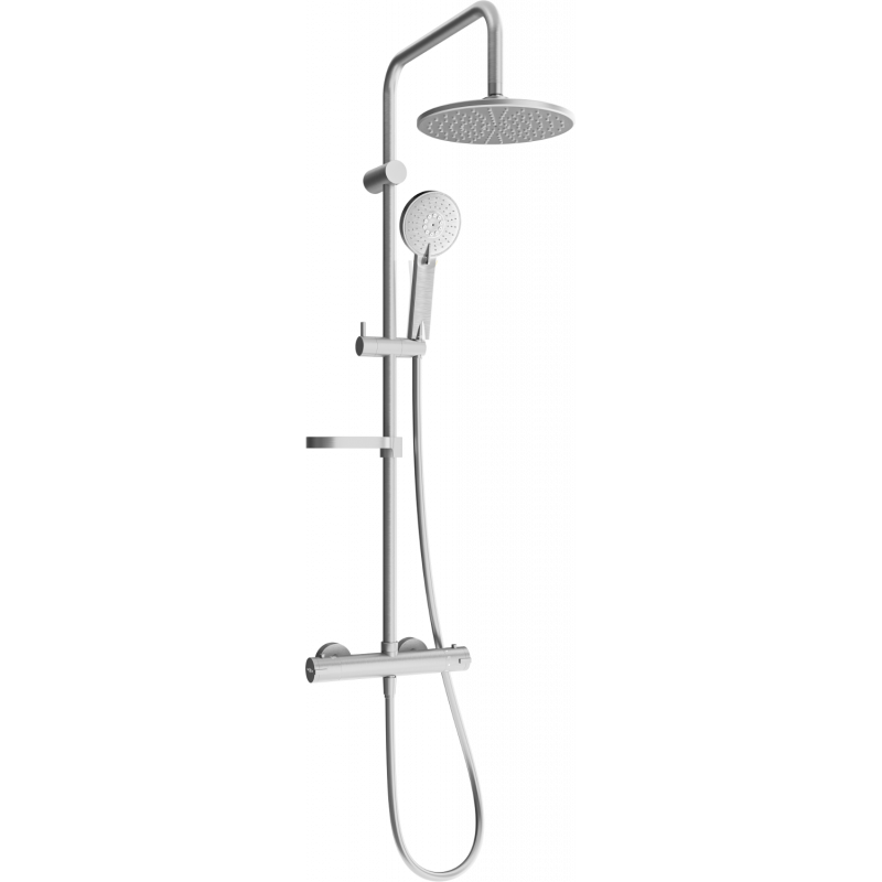 Mexen KX40 Exposed shower set with overhead shower and thermostatic mixer, graphite - 771504091-66