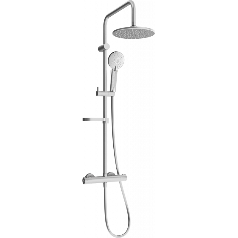 Mexen KX40 exposed shower set with rain shower and thermostatic mixer, graphite - 771504091-66