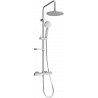 Mexen KX40 exposed shower set with rain shower and thermostatic faucet, brushed gun gray - 771504091-66