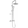 Mexen KX40 surface-mounted shower set with a rainmaker and thermostatic mixer tap, Graphite - 771504091-66