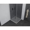 Mexen Pretoria Pivot Shower Enclosure 100 x 100 cm, Graphite, Chrome + Flat Tray - 852-100-100-01-40-4010