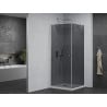 Mexen Pretoria Pivot Shower Enclosure 100 x 100 cm, Graphite, Chrome + Flat Tray - 852-100-100-01-40-4010