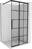 Mexen Rox Walk-in Shower Wall Right 120 x 200 cm, Black Grid 8 mm, Black - 8C2-120-003-70-77-P