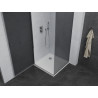 Mexen Pretoria 100 x 100 cm Hinged Shower Cabin, Graphite, Chrome + Flat Shower Tray - 852-100-100-01-40-4010